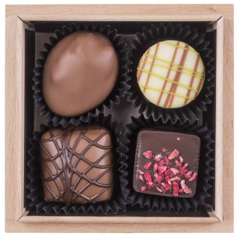 Cutie de lemn cu praline belgiene