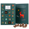 Advent calendar verde cu ciocolata in forma de figurine de Craciun