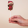 Acadea din ciocolata belgiana Lollipop Snowman
