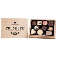 Praline belgiene in cutie de lemn